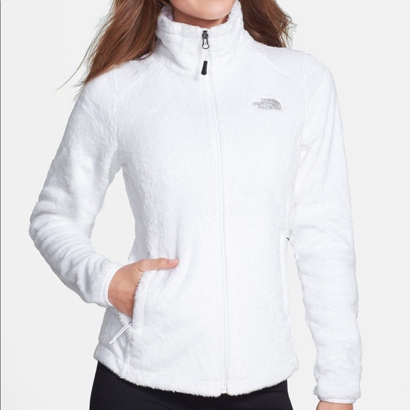 white north face jacket fuzzy